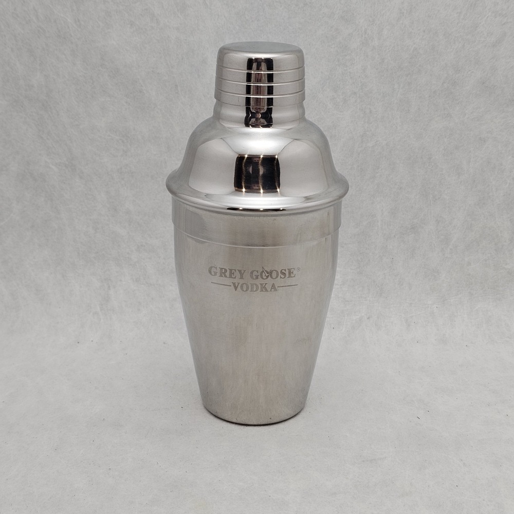 NWOT GREY GOOSE VODKA Cocktail Shaker Mixer Silver 7" Barware